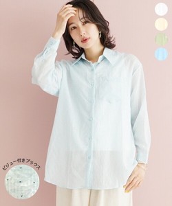 Button Shirt/Blouse Shirtwaist Bijoux Stripe 【2024NEW】