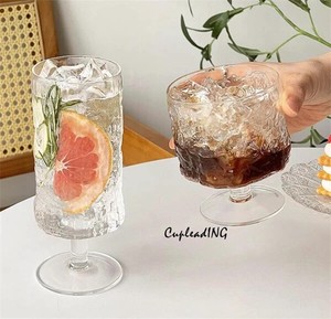 ＜人気商品＞激安セール 樹皮紋 ハイフットグラス ジュースグラス グラス カクテルグラス 泡水杯