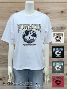 ラインストーンバンドライブプリントレギュラーTシャツ/プリントTシャツ　レディース
