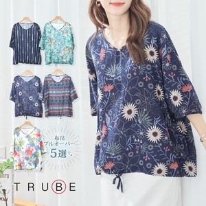 Button Shirt/Blouse Pullover Printed L 【2024NEW】