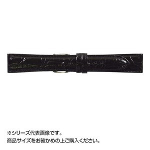 MIMOSA(ミモザ) 時計バンド DM腹ワニ 19mm ブラック (美錠:銀) WDM-A19