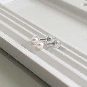 Pierced Earrings Platinum Post Pearl