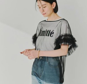 T-shirt Gathered Cut-and-sew L Short Length 2024 Spring/Summer