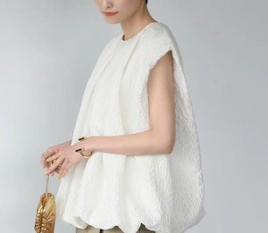 T-shirt Jacquard A-Line Tops French Sleeve L 2024 Spring/Summer