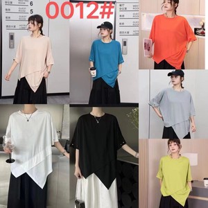 T-shirt Buttons L Switching Cut-and-sew 2024 Spring/Summer