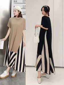 Casual Dress Stripe L One-piece Dress Switching 2024 Spring/Summer