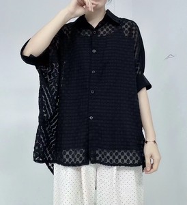 Button Shirt/Blouse Oversized L Polka Dot 2024 Spring/Summer