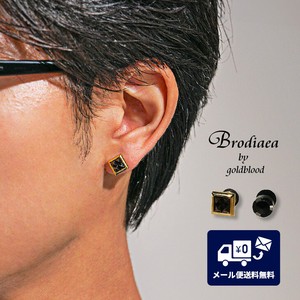 Pierced Earrings Rhinestone Stainless Steel black