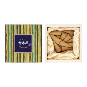 日本香堂 【予約販売】お香 かゆらぎ 金木犀 コーン型 12個入 香立付