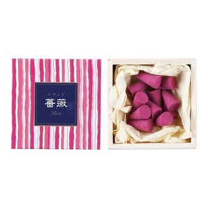 日本香堂 【予約販売】お香 かゆらぎ 薔薇 コーン型 12個入 香立付