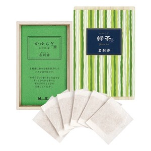 日本香堂 【予約販売】お香 かゆらぎ 緑茶 名刺香 桐箱 6入