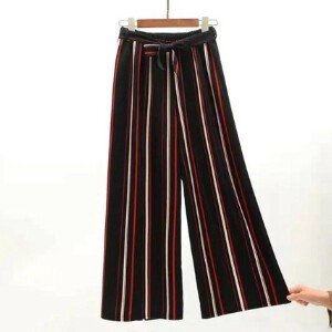 Full-Length Pant Stripe Wide Pants