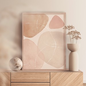 アートポスター【 abstract pink&beige 】 B3　A2　B2　A1　B1　30×40　40×50　50×70　60×90