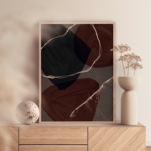 アートポスター【 abstract brown&black 】 B3　A2　B2　A1　B1　30×40　40×50　50×70　60×90
