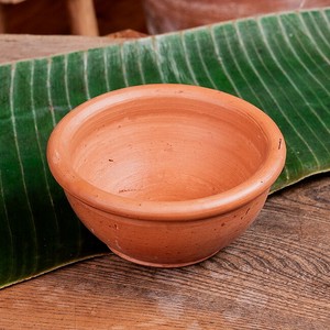ミドルボウル スリランカ伝統の素焼き食器 テラコッタ製 直径15cm程度