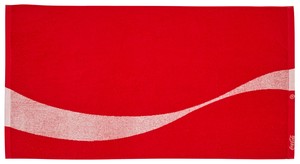 コカ･コーラ 毛違いジャカード　レジャータオル(リボン)　アメリカン雑貨