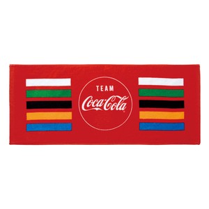 コカ・コーラ　シャーリング染色プリント　フェイスタオル(チームコカ・コーラ)　アメリカン雑貨