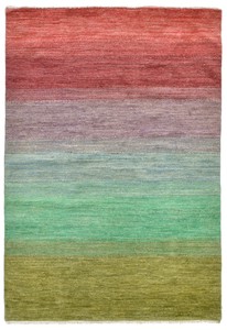 パキスタン絨毯 ウール 手織 ラグ  ガゼニー7×9 ピンク 約140×200cm A08