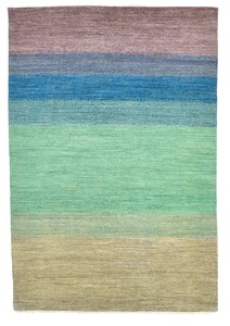 パキスタン絨毯 ウール 手織 ラグ ガゼニー7×9 パープル 約140×200cm A10-010