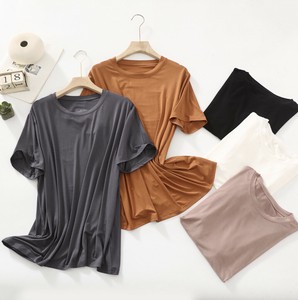 Tシャツ  ラウンドネック  半袖  無地    快適 レディースファッション     A2307# ZCHA4010