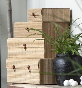 デンマークより直輸入 bamboo Box set　竹かご 3個セット　2サイズ