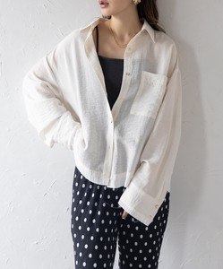 Pre-order Button Shirt/Blouse Layered Linen-blend