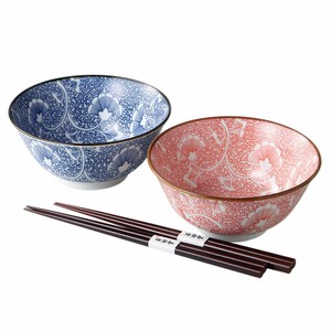 美浓烧 丼饭碗/盖饭碗 餐具 蓝色 礼盒/礼品套装 日本制造
