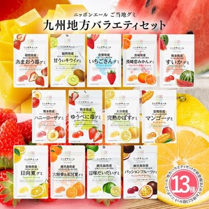 【九州地方バラエティセット 13種】全国農協食品 ニッポンエール ご当地グミ アソート 名産 果実グミ