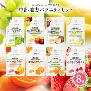 【中部地方バラエティセット 8種】全国農協食品 ニッポンエール ご当地グミ アソート 名産 果実グミ