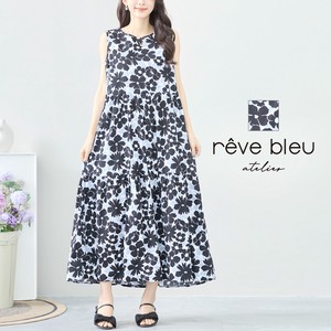 Casual Dress Flower Print Sleeveless L One-piece Dress 【2024NEW】