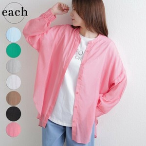 【each 再入荷！】定番・袖ゴムシャーリング・シアーブラウス《人気》2025AW each東京　羽織