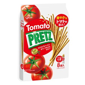 江崎グリコ　トマトプリッツ 8袋×48個 クリスピー感と口どけ感がアップ
