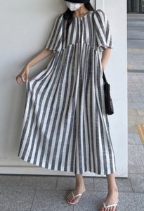 Casual Dress Stripe One-piece Dress 2024 Spring/Summer