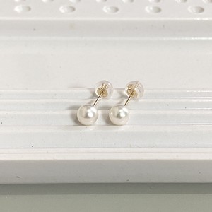 Pierced Earrings Gold Post Pearls/Moon Stone 18-Karat Gold