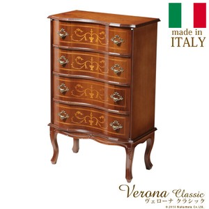 【直送可】イタリア家具 ヴェローナ 猫脚4段チェスト W58cm 猫脚 ヨーロッパ家具  アンティーク風   [■]