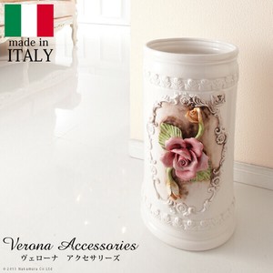 【直送可】イタリア家具 ヴェローナ 陶製傘立て-ローズ 傘 玄関 ヨーロッパ家具  アンティーク風