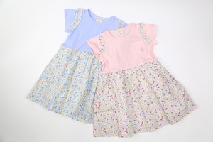 Kids' Casual Dress Small Floral Pattern Docking One-piece Dress