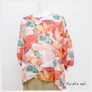 Button Shirt/Blouse Flower Print A-Line