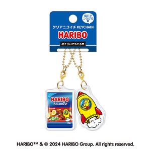 ■2024SS　先行予約■　HARIBO　クリアニコイチキーホルダー　ゴールドベア＆ロケット