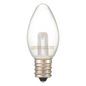 OHM LEDローソク球装飾用 C7/E12/0.5W/16lm/クリア昼白色 LDC1N-H-E12 13C