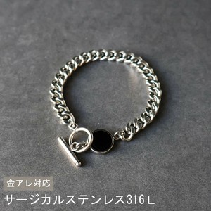 【サージカルステンレス 316L】　マンテル　リバーシブル　チェーンブレスレット　金属アレルギー対応
