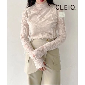 Pre-order T-shirt Jacquard CLEIO Flower Sheer Tops
