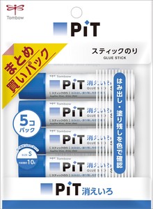 スティックのり　消えいろピットS　　5Pパック