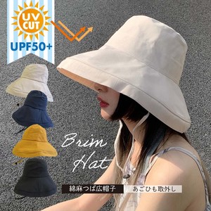 Hat UV Protection Cotton Linen Foldable