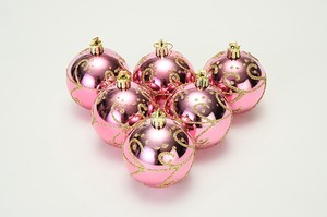 Store Material for Christmas Pink Christmas Ornaments 60mm 6-pcs