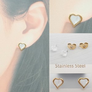 Pierced Earringss Stainless Steel 8 x 7mm 10mm