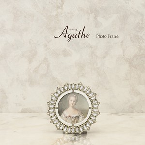 【秋月貿易】Agathe アガット[フォトフレーム]Antique Brass White