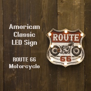 【秋月貿易】アメリカンクラシック LED Sign（ROUTE 66 Motorcycle）