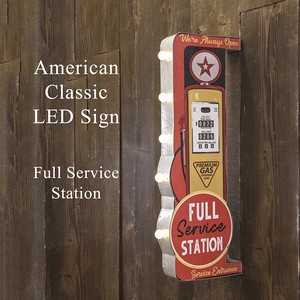 【秋月貿易】アメリカンクラシック LED Sign（Full Service Station）