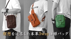 Shoulder Bag Genuine Leather 3-way